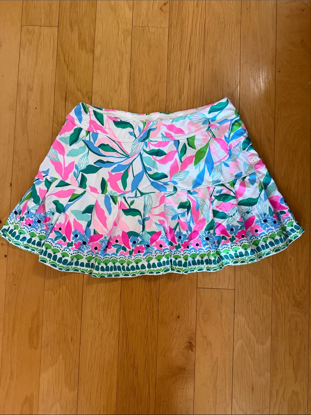 Lilly Pulitzer Pink Green Blue Luxletic Sz M Athletic Athleisure Skort Taynora